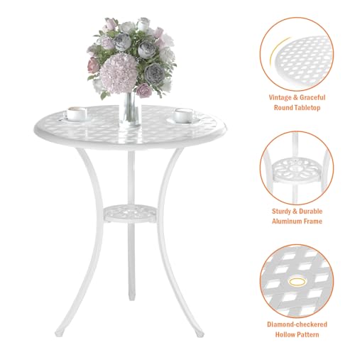 Patio Bistro Set 3 Piece (Woven / White)