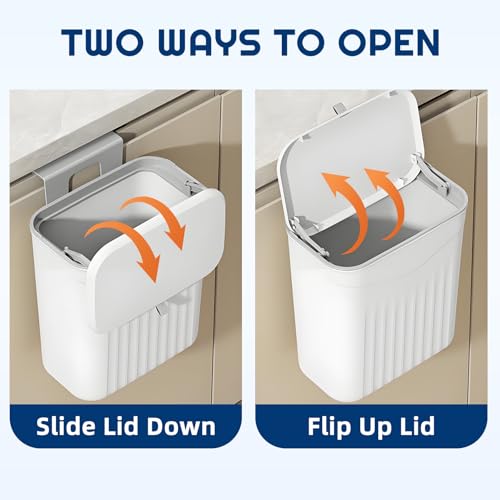 3 Pack Hanging Trash Can with Lid (3 Count)