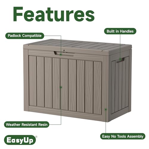 55 Gal Waterproof Outdoor Storage Box UV Resistant Deck Box (Black / 57 Gallon)