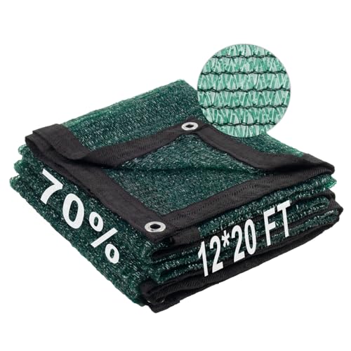 Shade Cloth for Garden (12FTx20FT / 70% Shade-Dark Green)