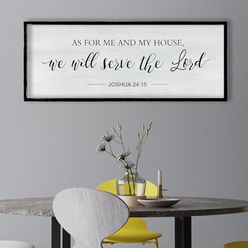 As for Me and My House We Will Serve the Lord Wall Decor 32"×12" Black (32"L x 12"W / As for Me and My House (Black))