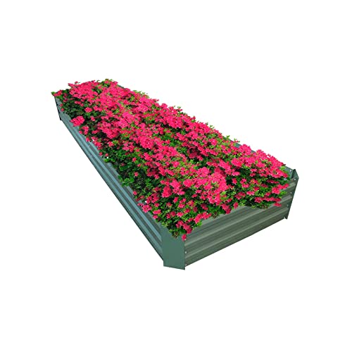 8x2x1ft Green Metal Raised Garden Bed Kit (Green / 8x2x1 ft)