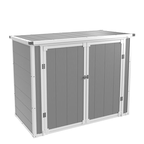 Storage Shed Outdoor Weatherproof Resin Storage Shed with Floor 41 Cu.Ft (Gray / 41 Cu.Ft)