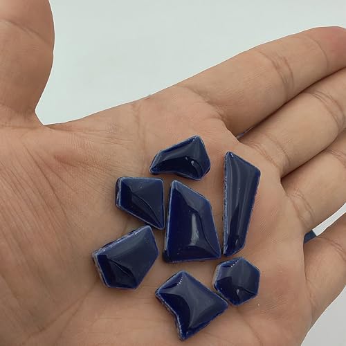 1.1LB Irregular Ceramics Mosaic Tiles (Deep Blue)