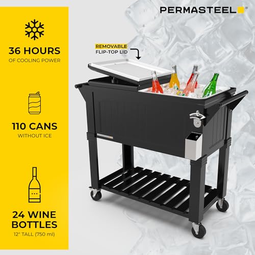 80 Qt Antique Patio Cooler for Outside (80-Qt Standard / Black)