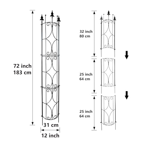 Garden Trellis 2 Pack 72'' H x 12'' W Metal Plant Trellis (2 Count)