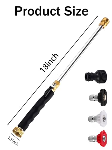 Jet Nozzle High Pressure Hose Nozzle (Black / 18inch)
