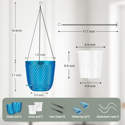 Hanging Planters for Indoor Plants (Klein Blue / 7.2in)