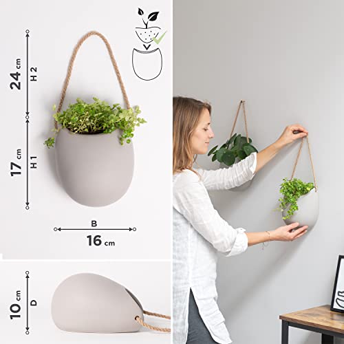 Wall Planters (Set of 2 - Large / Light Grey (Matte))