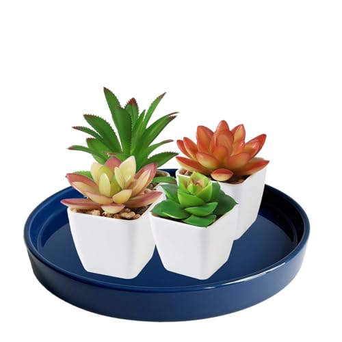 Ceramic Plant Saucer Tray 1 Pcs 14 15 Inch Blue