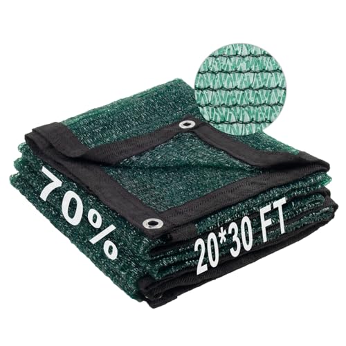 Shade Cloth for Garden (20FTx30FT / 70% Shade-Dark Green)