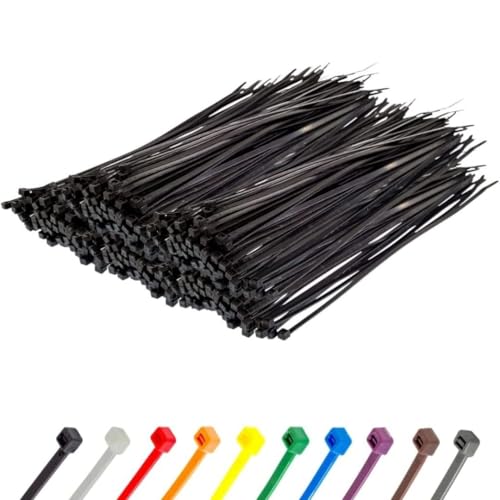 8 Inch Black Zip Ties (Black / 8" (50lb))