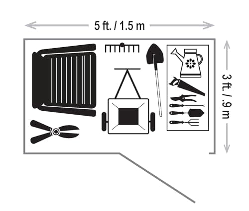 Cover It 5' x 3' Galvanized Steel Outdoor Storage Shed with Pent Roof and Lockable Sliding Doors (5' x 3' / Gray)