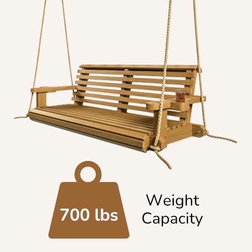Amish Heavy Duty 800 Lb Roll Comfort Treated Porch Swing W