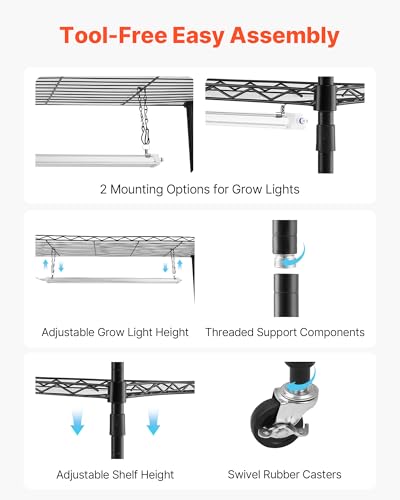 Plant Shelf with Grow Light (With Mechanical Timer / 6-Tier)