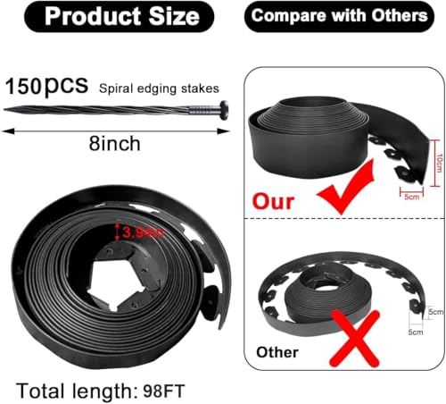 Landscape Edging 98FT (Black / 4IN x 98 FT)