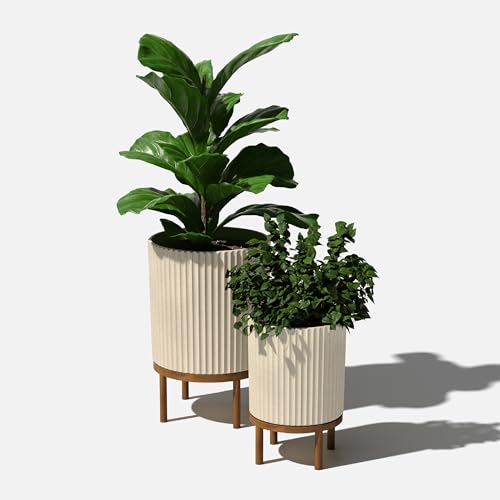 Demi Series Raised Duo Planters (Sand/Brown / Bundle)