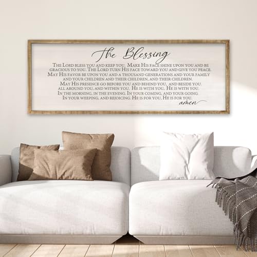 The Blessing Wall Art 32x12 Inch Wood (32"L x 12"W / The Lord Bless You And Keep You (Wood))