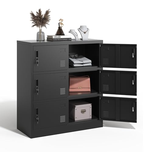 Metal Locker Storage Cabinet with 6 Door (6 door-40" / Black)