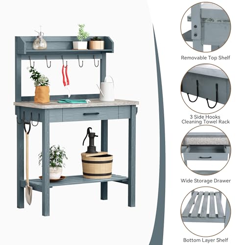 Potting Bench with Storage Drawer