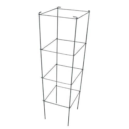46" Height 12" Width 2PCS Galvanized Square Folding Tomato Cage (12*46inch Sq-Galvanized-2Pack)