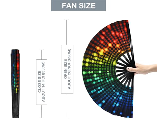 Large Rave Fan Folding Hand Fan Popping Fan for Line Dancing