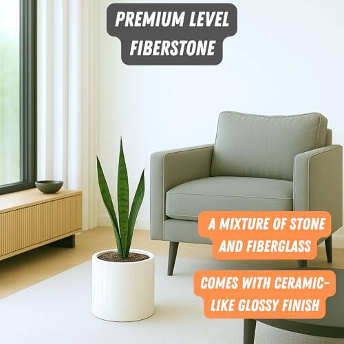 Large Planter for Indoor or Outdoor (Glossy White / 8 Inch)