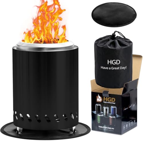 9.6 x 7.1 in Small Tabletop Fire Pit (Black Ceramic / 9.6H x 7.1D Tabletop)