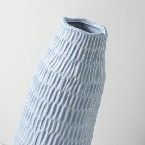 12.6 Inch Mat Blue Modern Handmade Ceramic Vase (Mat Blue-12.6inch)