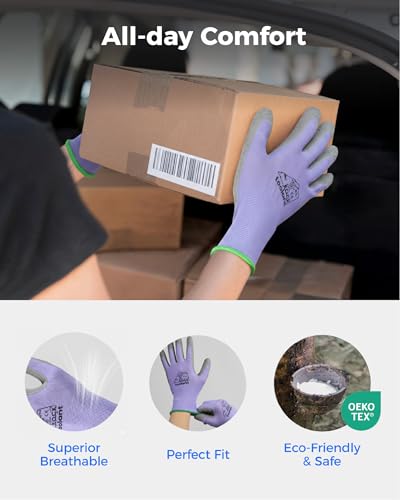 Crinkle Latex Work Gloves (XX-Large / Purple & Yellow)