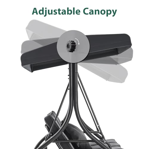 3 Seat Outdoor Patio Swing Chair (Black)