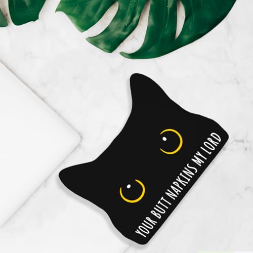 Black Cat Decor Cat Bathroom Decor Your Butt Napkins my Lord Funny Bathroom Acrylic Decors Sign Cat for Home Bathrooms Cats Lover Gifts For Women Men Christmas (CatNapkins)