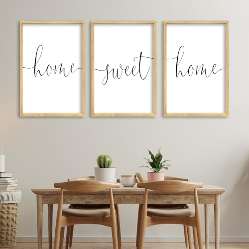 Home Sweet Home Sign Set of 3 Wall Art Decor 16"X11" Wood (16"L x 11"W / Home Sweet Home（Wood))