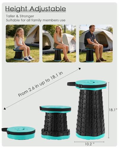 18 in Collapsible Stool with Cushion (Lake Green)