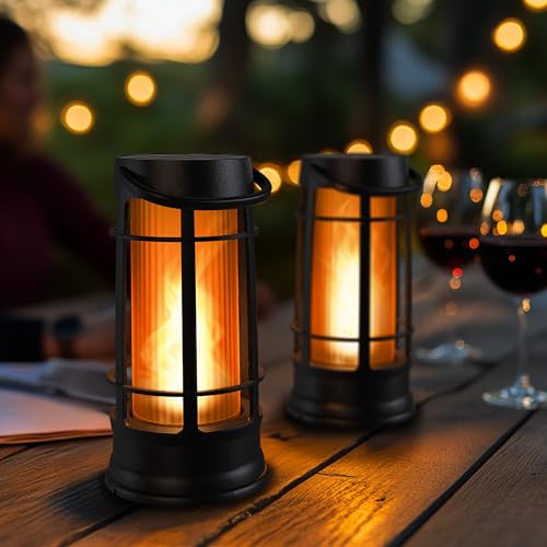 Metal Solar Lanterns Outdoor Waterproof (2 Count)