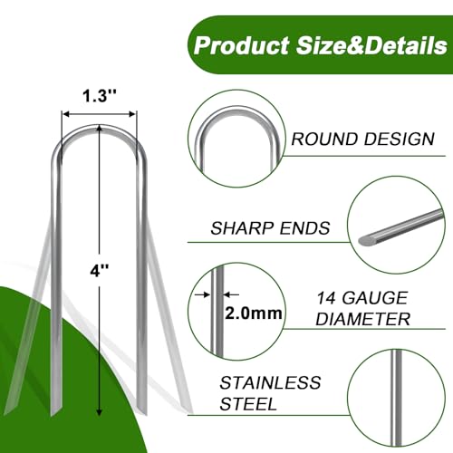 U Shaped Garden Stakes 4 Inch (4" x 150 Pcs)