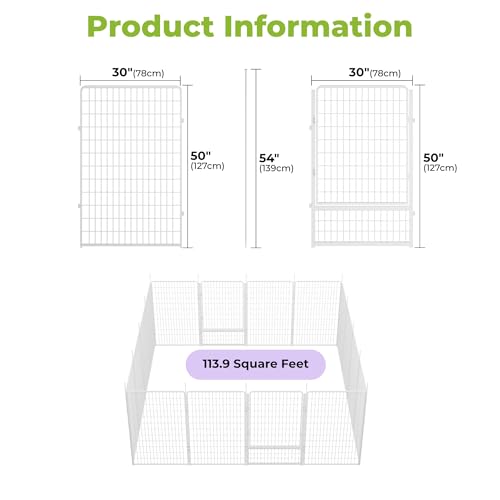 Decorative Garden Fence with Gate 50 in (50 in(H) x 40.9 ft(L) 14 Panels +2 Gates / White)