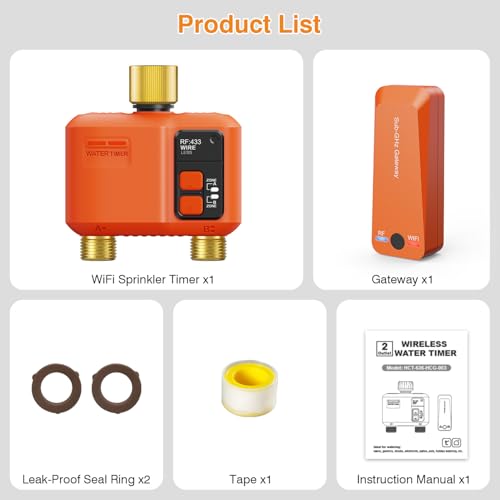 WiFi Sprinkler Timer 2 Zone (2 Outlet- Brass)