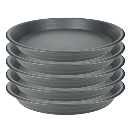5Pcs Plant Saucer Tray (14in（5pcs） / Dark Gray)