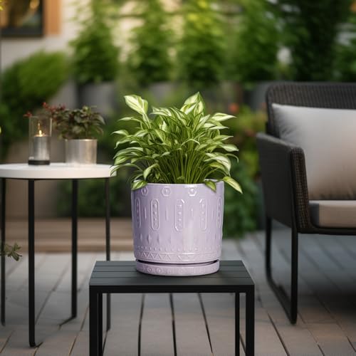 Ceramic Flower Pots (8 Inch / Purple)