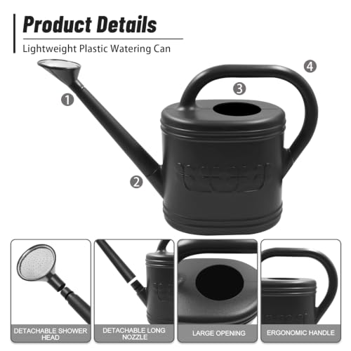 2 Gallon Watering Can (Black / 2 Gallon)