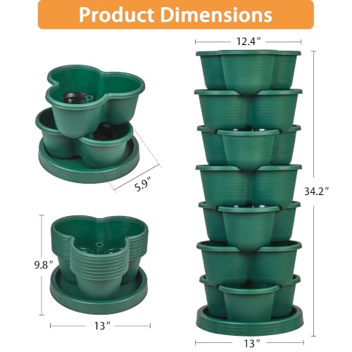 7 Tier Vertical Garden Planter (Dark Green / 7 Tier)