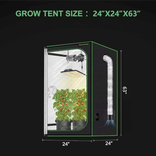 2x2 Grow Tent (24"x24"x63")