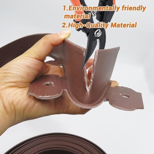 Landscape Edging (Brown-33Feet-2in / Plastic Stakes)