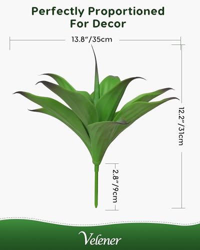 13.8 Inch Artificial Agave Plants (Green*2 / 14 Inches)