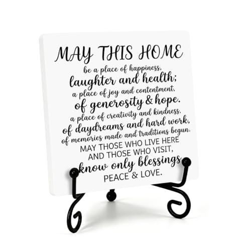 Housewarming Gifts for Women Men Home Book Shelf Table Decor 6.3x6.3 In (Multicolor 1729 / Wooden sign with iron frame（6.3 x 6.3 inches）)