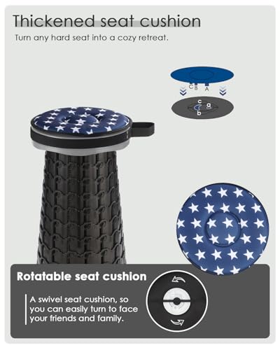 18 in Collapsible Stool with Cushion (Grey)