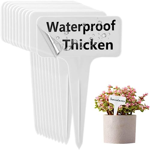 30 Pcs Waterproof Wihte Durable Plastic Plant Outdoor Garden Labels Nursery Markers T (4 inch / Whitex30pcs)