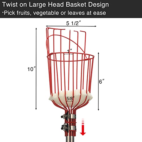Fruit Picker Pole Tool with Basket Long Handle