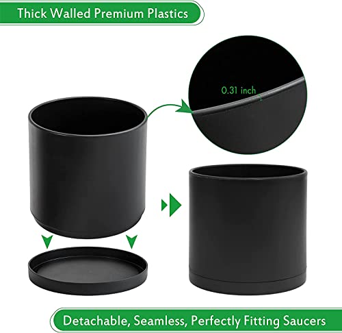 Plastic Planter Pot with Saucer